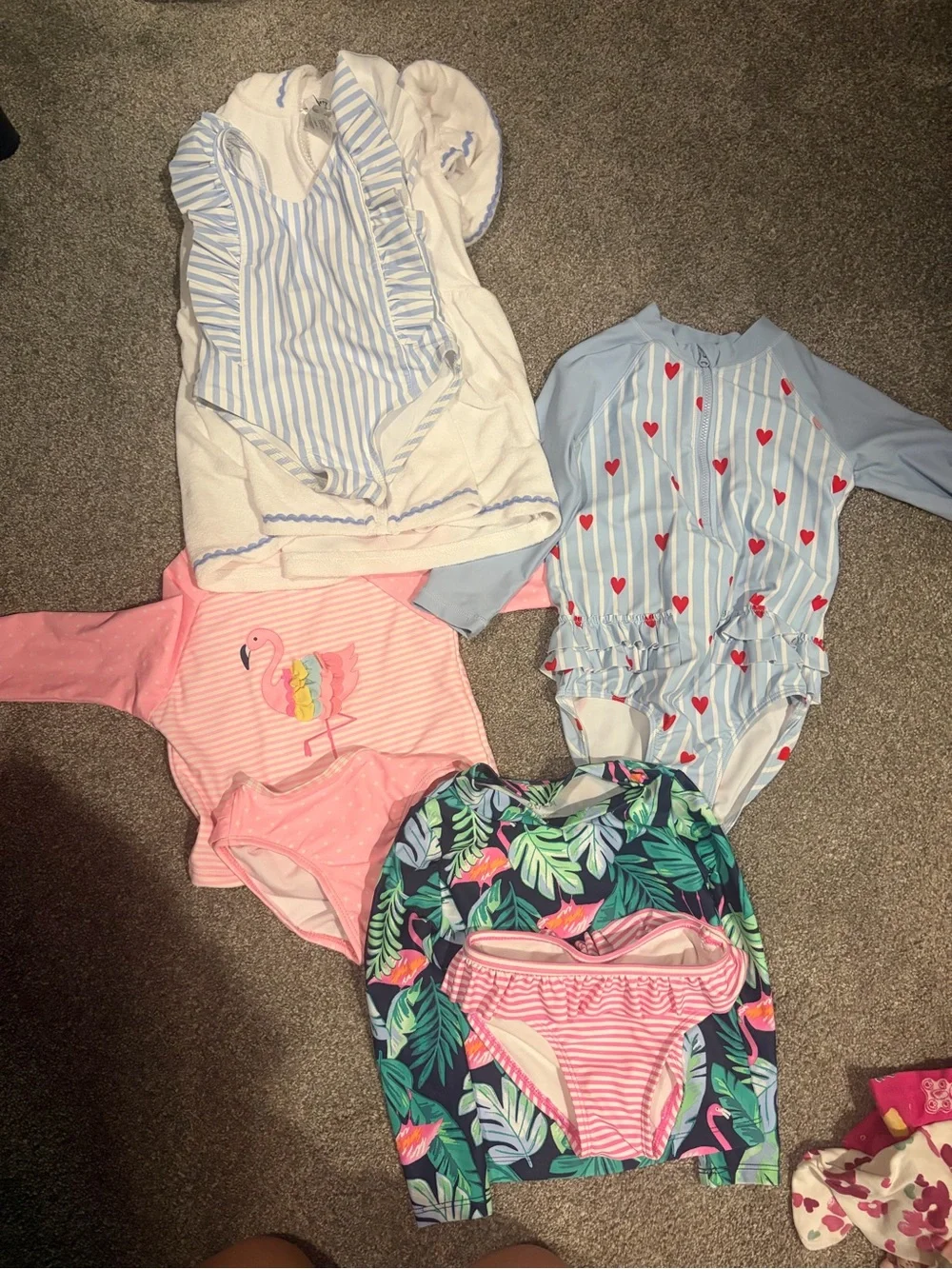 Set of 4 Toddler Swimsuits - 2T and 3T